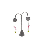 #ED-2411R-SG Steel Grey Leatherette Earring Display Tree