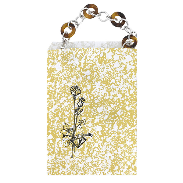 #EN116 Gold Tone Printed Paper Gift Bags-Nile Corp