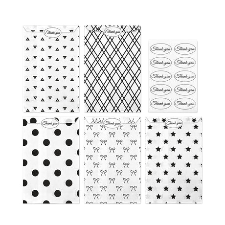 Paper Gift Bag in 5 Variety Prints with 200 Stickers
