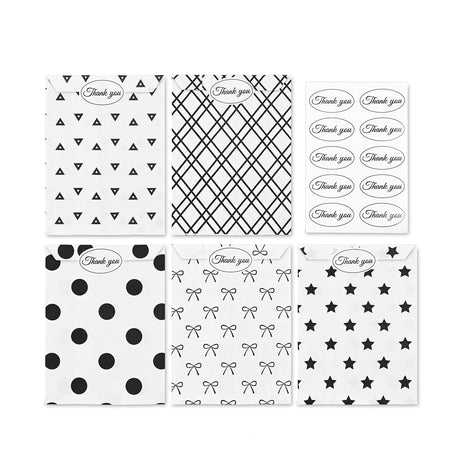 #EN8906x2 Paper Gift Bag in 5 Variety Prints with 200 Stickers
