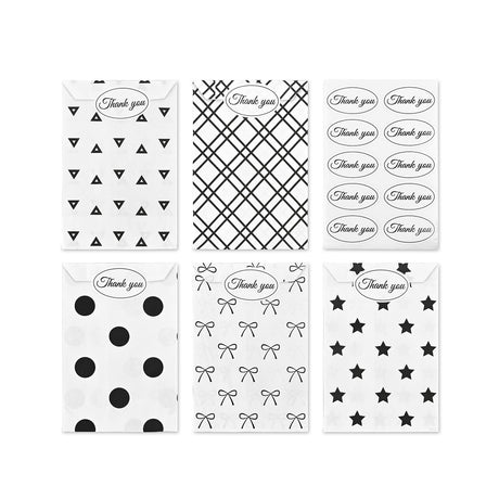 #EN8907x2 Paper Gift Bag in 5 Variety Prints with 200 Stickers