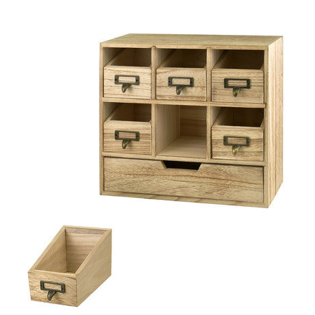 #HOM331 Wooden Desk Organizer w/ Drawers & Craft Storage Cabinet
