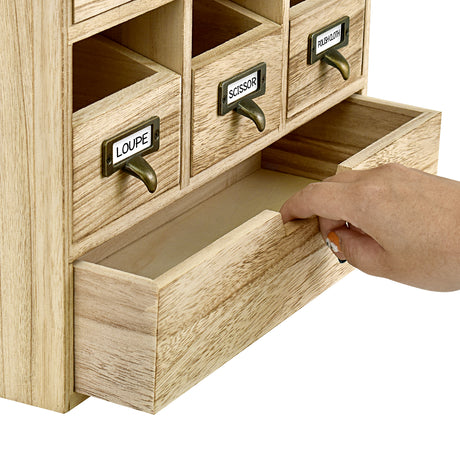 #HOM331 Wooden Desk Organizer w/ Drawers & Craft Storage Cabinet
