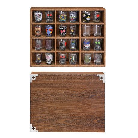 #HOM412S-BR Wall display shelves 12 Compartments