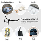 #HOOK-247 24 Pcs Small Metal Black Pegboard Hooks Hanger 2.6 Inch for Hanging Jewelry, Scarf, hat, Key, and mask