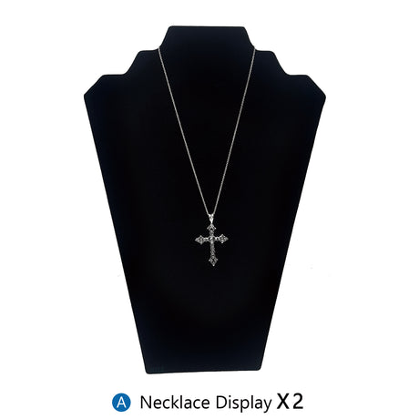 #JWY1203SET 11 Pcs Black Velvet Jewelry Display Set , Earring Holder, Necklace Display, Bracelet Set