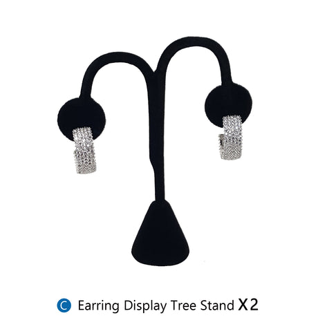 #JWY1203SET 11 Pcs Black Velvet Jewelry Display Set , Earring Holder, Necklace Display, Bracelet Set