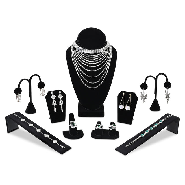 #JWY1221-BK 9 Pcs Jewelry Display Set