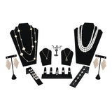Jewelry Display Set, Necklace Display, Bracelet Earring Organizer, Ring Holder, Premium Black Velvet