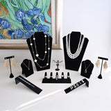 Jewelry Display Set, Necklace Display, Bracelet Earring Organizer, Ring Holder, Premium Black Velvet