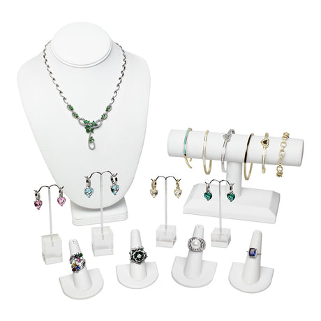 10 Pcs Jewelry Display Set, Necklace Display Bust, Bracelet Stand Earring Organizer Ring Holder 