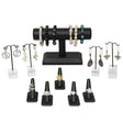 #JWY1306-LBK 10 Pcs Jewelry Display Set, Premium Black Faux Leather
