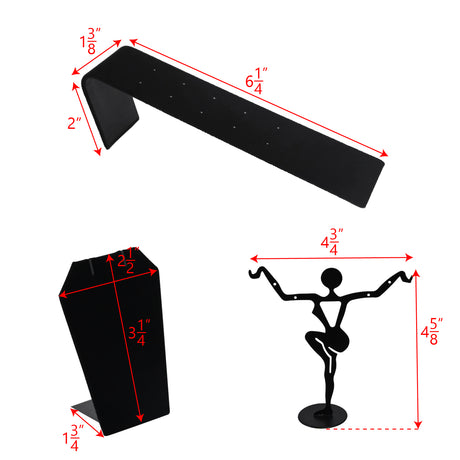 Versatile Black Velvet Jewelry Display Set