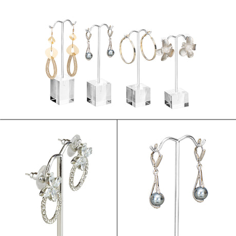 9 Pcs Jewelry Display Set,  Premium White Faux Leather