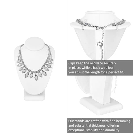 7 Pcs Jewelry Display Set,  Premium White Faux Leather
