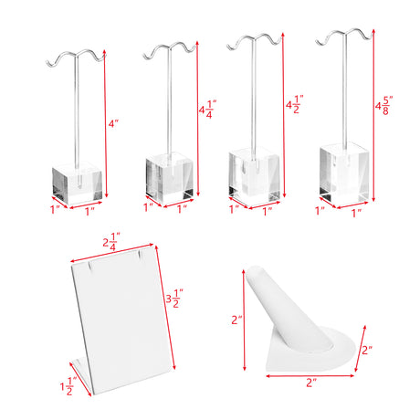 12 Pcs Jewelry Display Set, Premium White Faux Leather