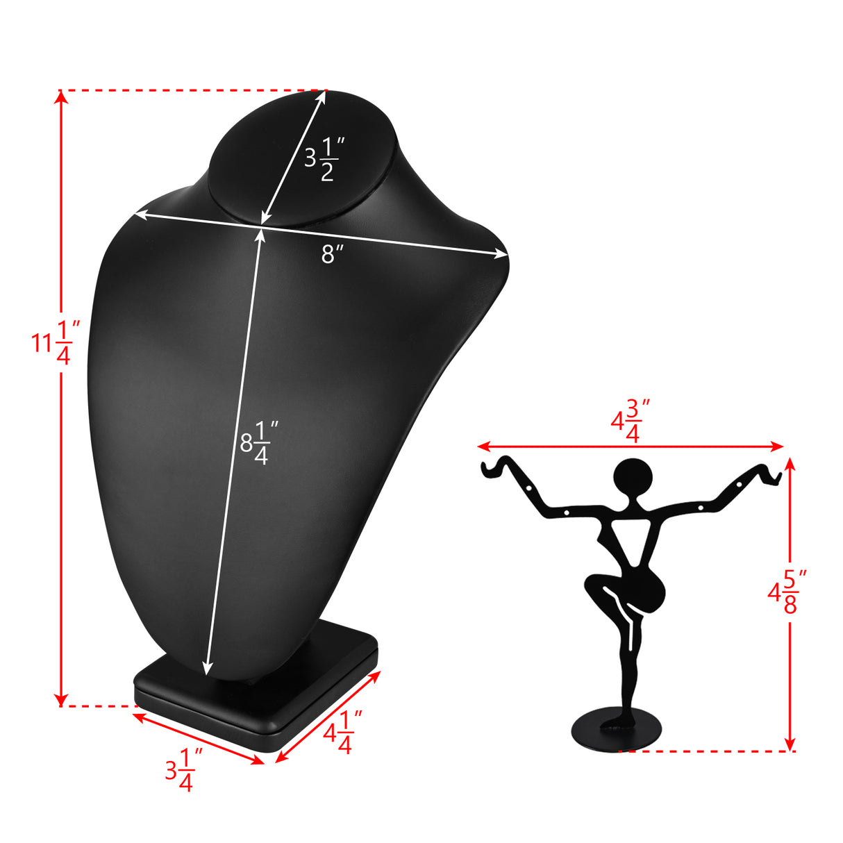 Versatile Premium Black Faux Leather Jewelry Display Set