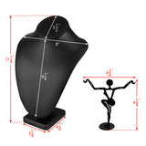 Versatile Premium Black Faux Leather Jewelry Display Set