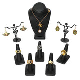 Versatile Premium Black Faux Leather Jewelry Display Set 