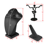 Versatile Premium Black Faux Leather Jewelry Display Set 