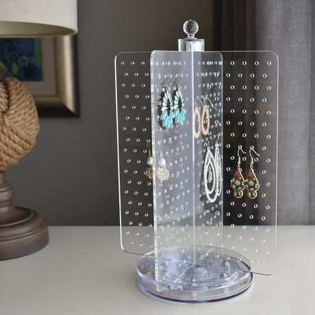 Acrylic Rotating 216 Pairs Jewelry Earring Display