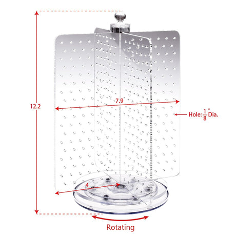 Acrylic Rotating 216 Pairs Jewelry Earring Display