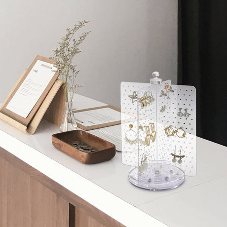 Acrylic Rotating 216 Pairs Jewelry Earring Display