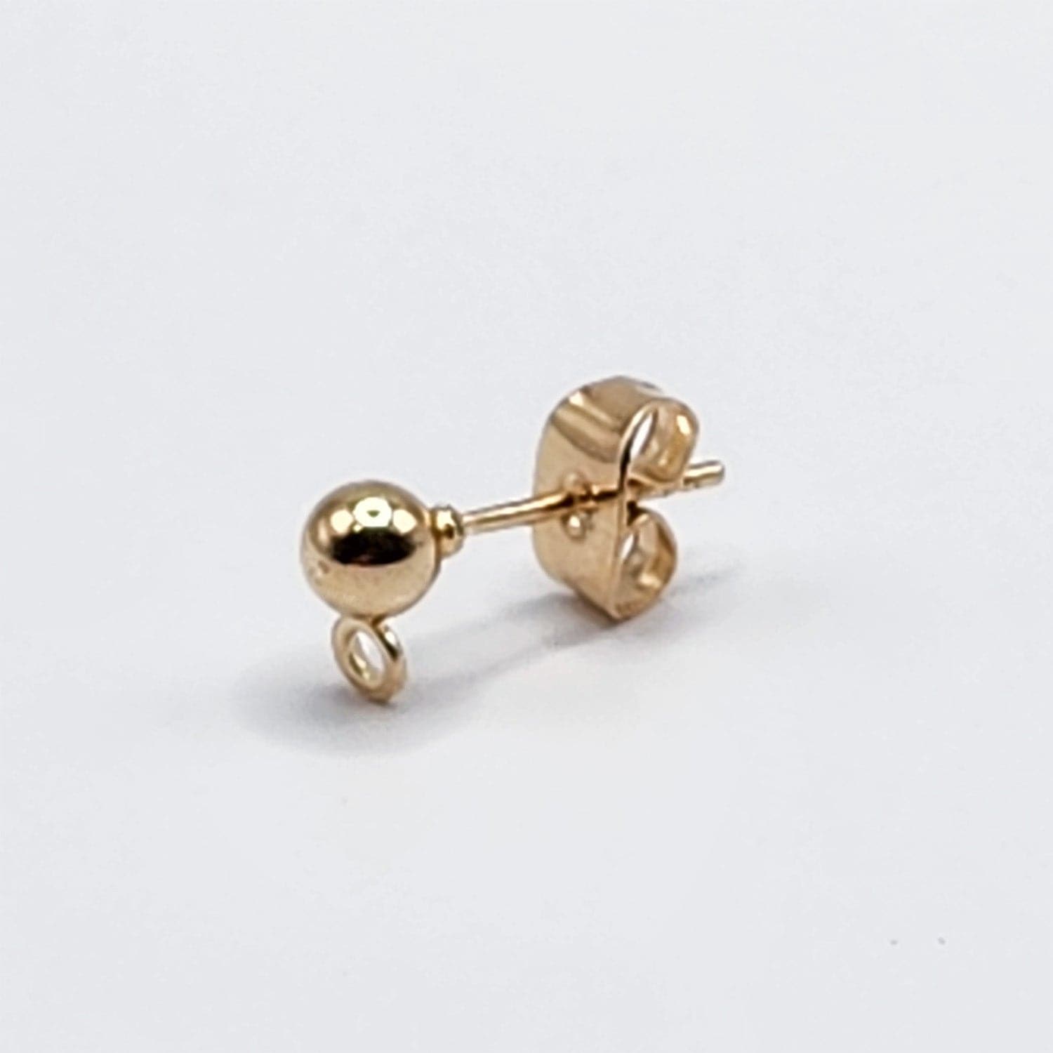 LD17406G 20pcs Ball Post Earring Studs for Jewelry Making, Gold
