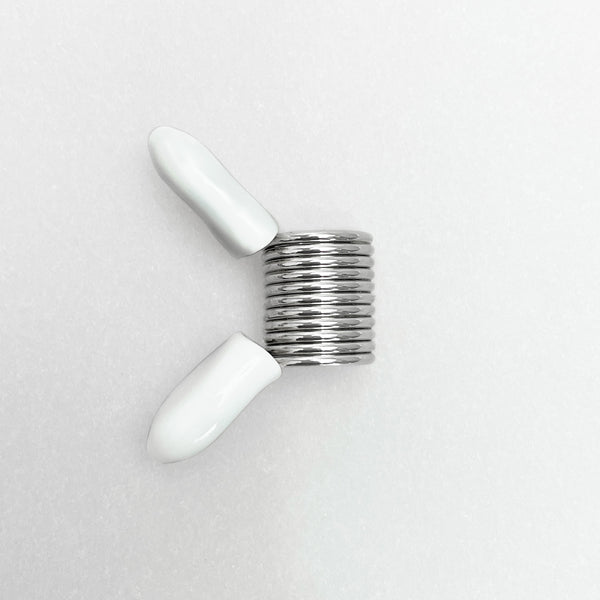 8pcs 0.47inch Stainless Steel Bead Stoppers With White Handle