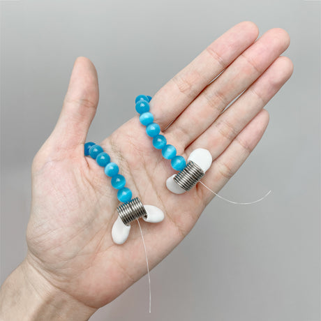 8pcs 0.47inch Stainless Steel Bead Stoppers With White Handle
