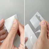 100 clear sticky hang tabs and slot hang tags with self-adhesive.