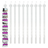 10 pieces of 12-slot plastic merchandise strips with hooks, measuring 24.8 inches
