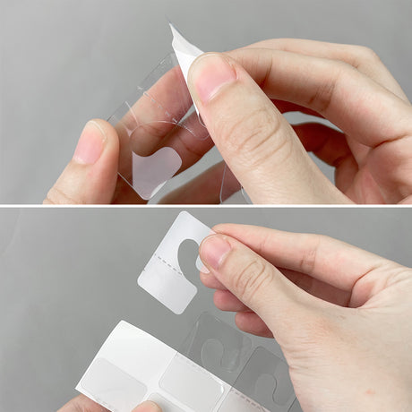 100 pieces of self-adhesive hang tabs/hooks in J-Hook folding style, colored in white 