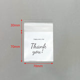 #LD88725 100pcs 2.76 x 2.76 THANK YOU OPP clear bag with adhesive sealing