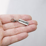 Assorted Antique Silver Inspiration Text Dangle Pendant with Lobster Clasp,Open Ring