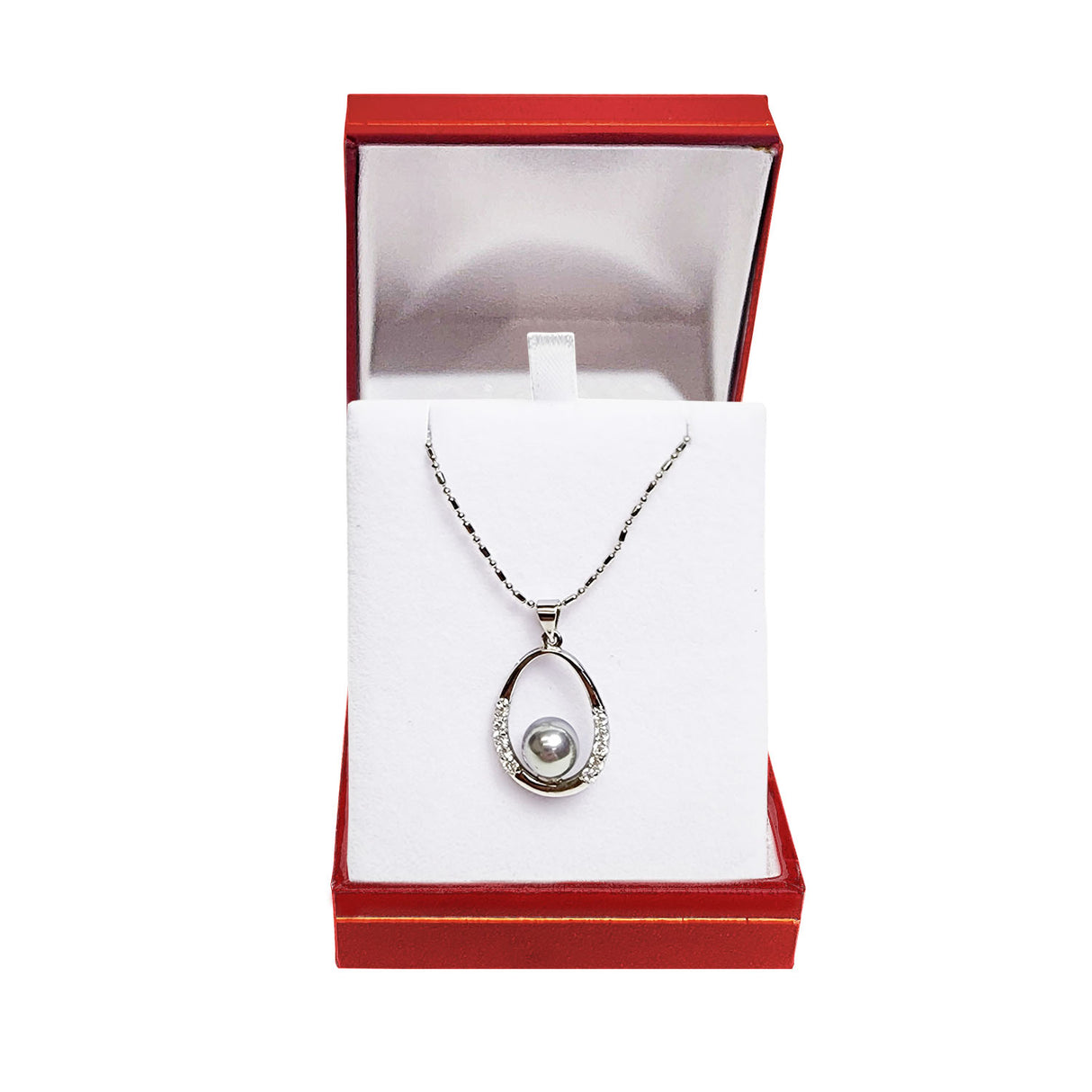 #LP9 Classic Leatherette Pendant/Earring Box