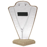 #ND-1021N-N3 Gray Burlap Linen Necklace Display Bust