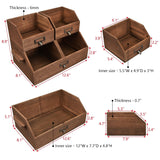 #ORG4674-BR Multipurpose Countertop Stackable wood storage bin