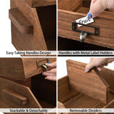#ORG4674-BR Multipurpose Countertop Stackable wood storage bin