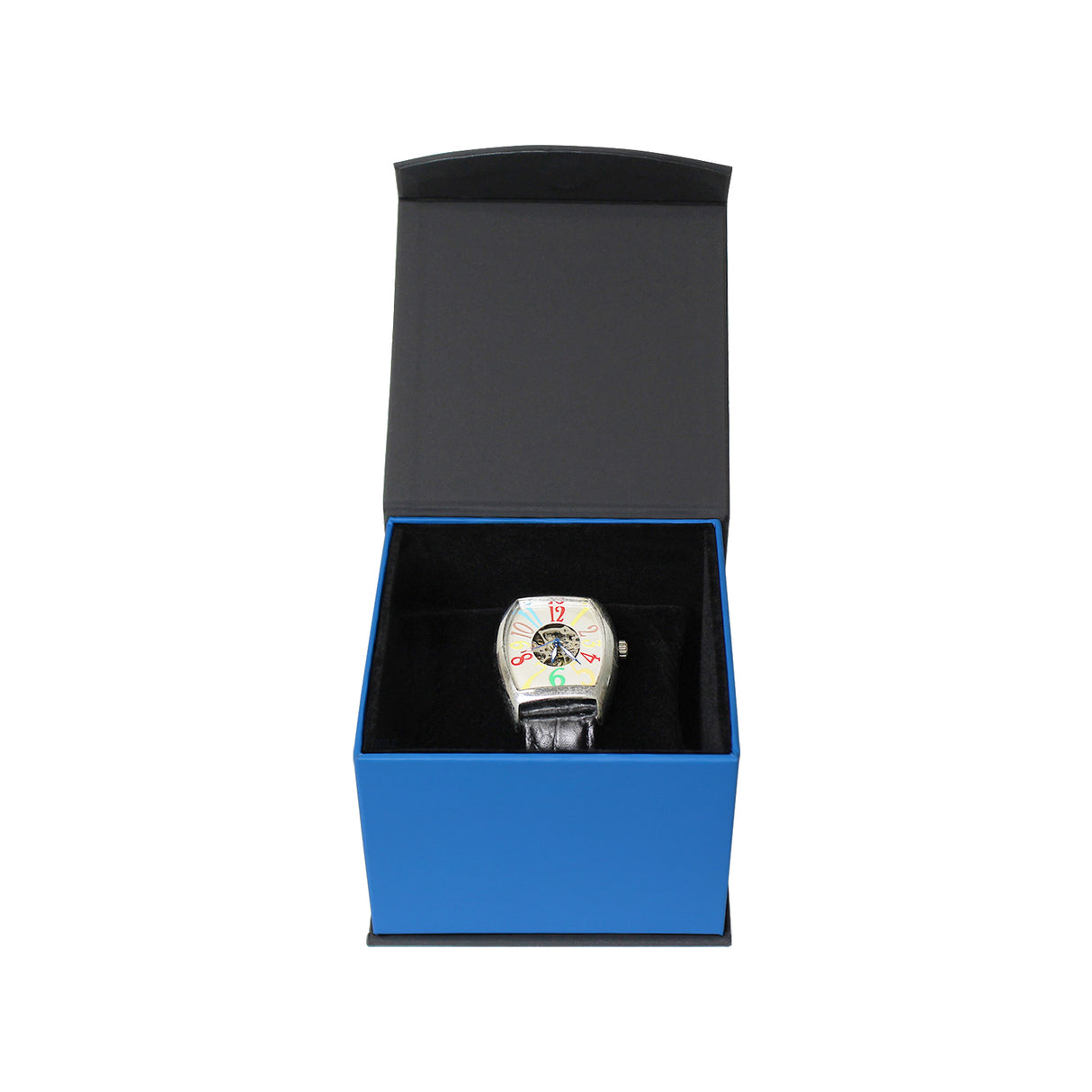 #PF2W-BL Deluxe Blue Paper Bracelet/Watch Box
