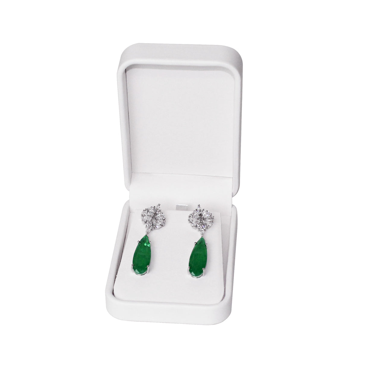 #RCE9 Round Corner Style Faux Leather Pendant Earring Box with 2 pcs Packer