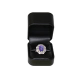 #RCR3 Round Corner Style Faux Leather Single Ring Box with 2 pcs Packer