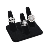 #RD-2433V-BK Black Velvet 3 Finger Ring Display -Nile Corp