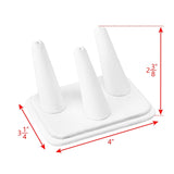 #RD-2433L-WH White Leatherette 3 Ring Finger Shaped Ring Display