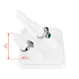 #RD-2433L-WH White Leatherette 3 Ring Finger Shaped Ring Display