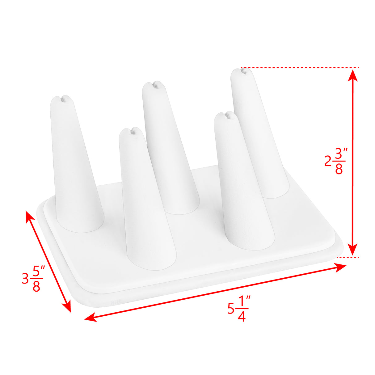 White Faux Leather 5 Finger Ring Display -Nile Corp