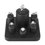 Deluxe Jewelry Ring Display 6-Pcs Set, Black Faux Leather