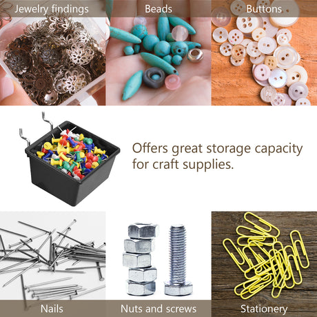 Wooden Rotating Pegboard Display with 12 Bins, Pegboard Storage 