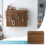 #TOOL8673BR Wood Jewelry Craft Pegboard Tool Organizer