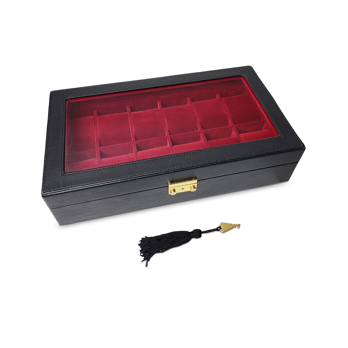 #TWB5712-BD Leatherette Watch Storage Box with Lock